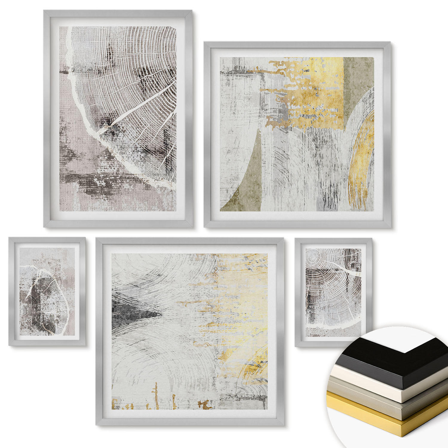 ArtPrintCave Wandbilder Silber 40x60 cm