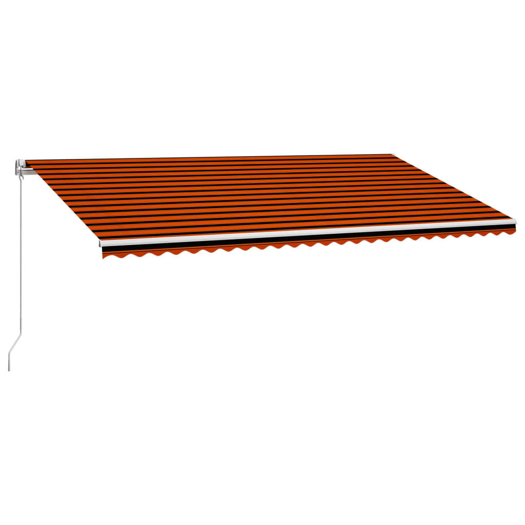 EINZIEHBARE Markise Handbetrieben 600 x 300 cm Orange - Multicolor, Metall (300/1/600cm) - furnicato