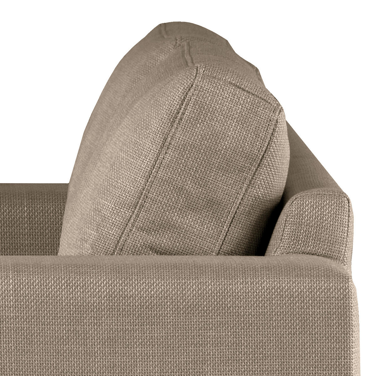 SESSEL - Taupe/Eichefarben, Eichenholz/Textil (122/81/88cm) - home24
