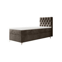 BOXBETT CHESTER P mit Matratze H3, Bonell und Topper 90x200 Monolith 15 - Braun, Textil (90/200cm) - Bedante