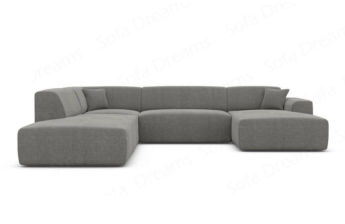 WOHNLANDSCHAFT Genova Dunkelgrau Strukturstoff - Dunkelgrau, Kunststoff (326/70/263cm)