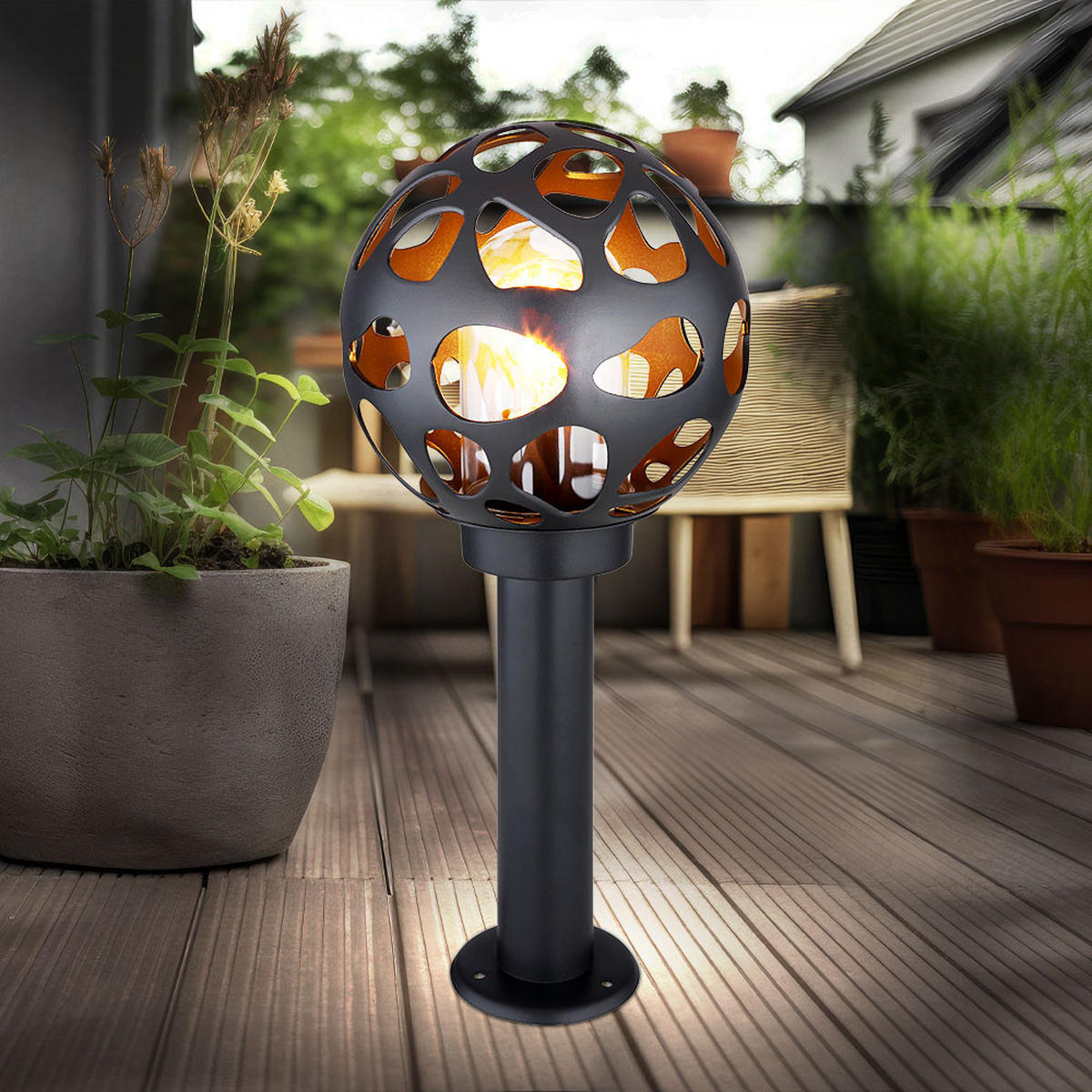 LED WEGELEUCHTE HILARIO Aluminium Anthrazit - Anthrazit, Metall (20/20/45cm) - Globo Lighting