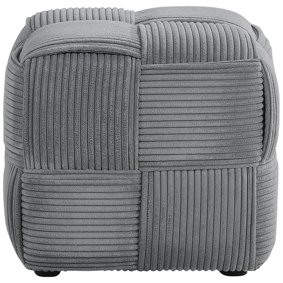 HOCKER in Cord 46/41/46 cm in Grau - Grau, Textil (46/41/46cm) - Homestyle4u