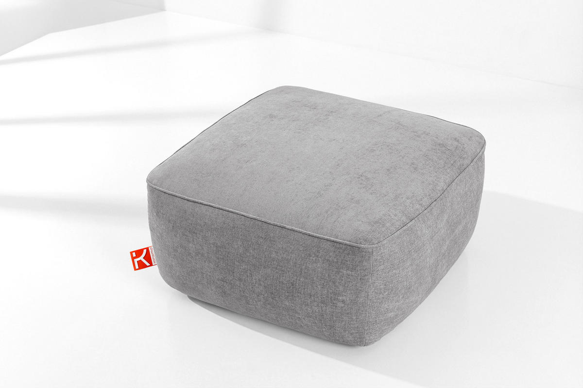 SITZHOCKER FUBBO, Hellgrau - Hellgrau, Holz/Holzwerkstoff (80/44/80cm) - KONSIMO®