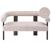 POHOVKA 2-místná Bouclé Tmavě hnědá/Béžová Ilbro - béžová, textil (138/76/68cm) - Beliani