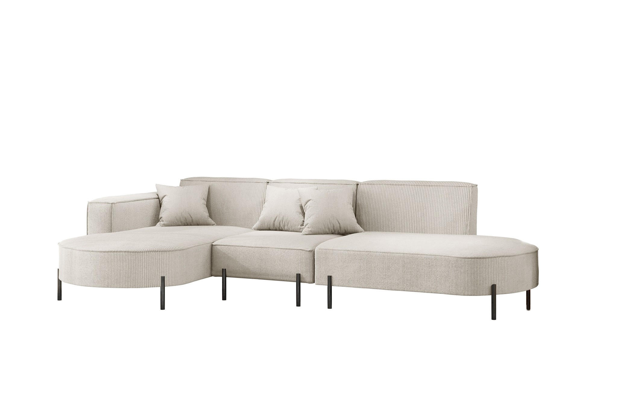 ECKSOFA Valencia - Beige, Holzwerkstoff/Textil (321/165cm) - Fun Möbel