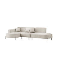 ECKSOFA Valencia - Beige, Holzwerkstoff/Textil (321/165cm) - Fun Möbel