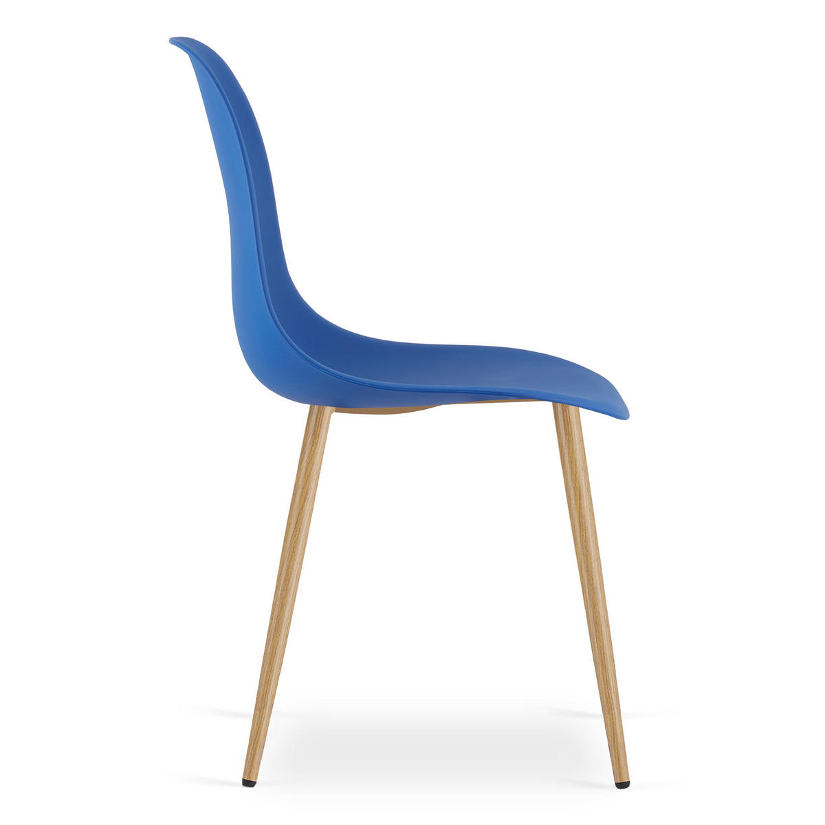 ESSZIMMERSTUHL 2-er Set KALEO blauer Sitz, natürliche Beine - Blau/Naturfarben, Kunststoff (46/84/51cm) - Valora