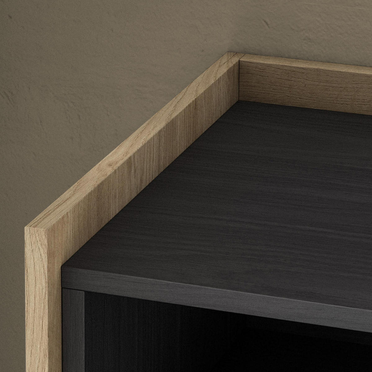 SIDEBOARD, Schwarz und Eiche, 207/37/80cm, Kamin mit Feuereffekt - Schwarz, Holzwerkstoff (207/80/37cm) - Skraut Home