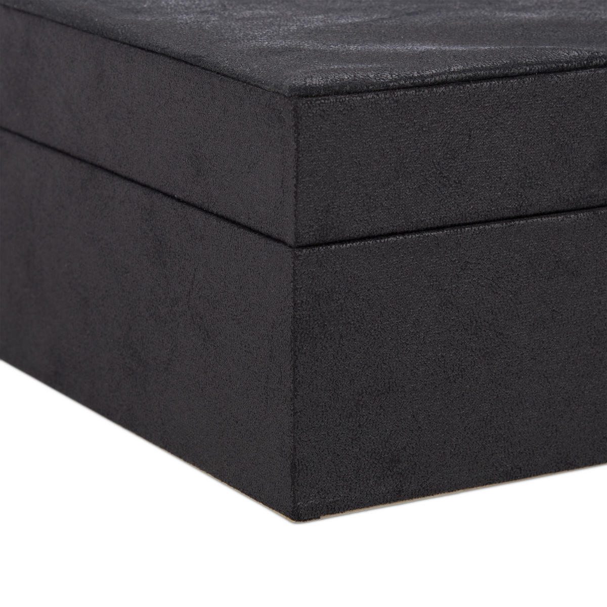 SCHMUCKKÄSTCHEN - Schwarz, Holzwerkstoff/Wellpappe (29/10/20cm) - Relaxdays