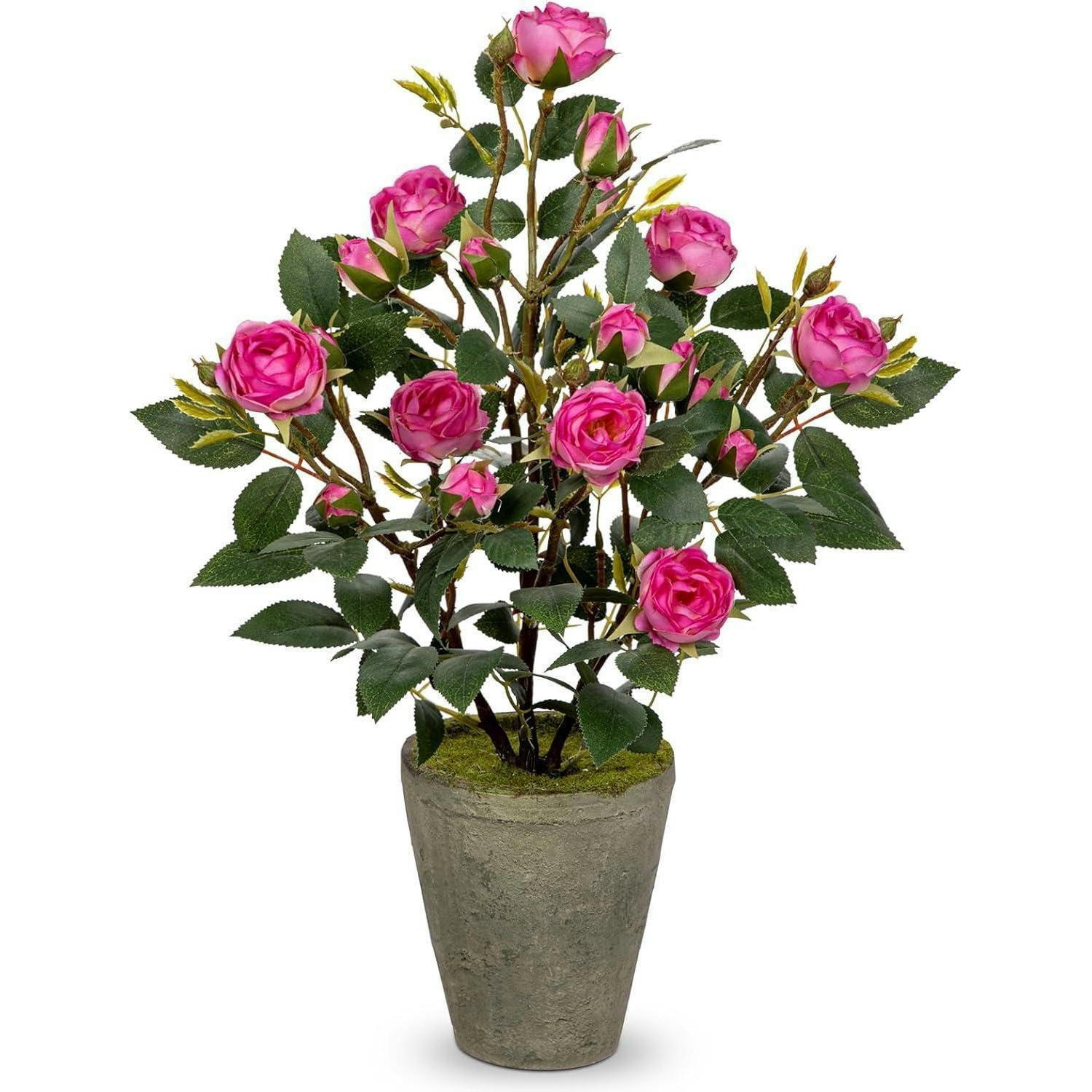 KUNSTROSEN im Topf Höhe 38 cm Rosa - Rosa, Kunststoff (38cm)