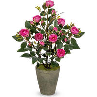KUNSTROSEN im Topf Höhe 38 cm Rosa - Rosa, Kunststoff (38cm)