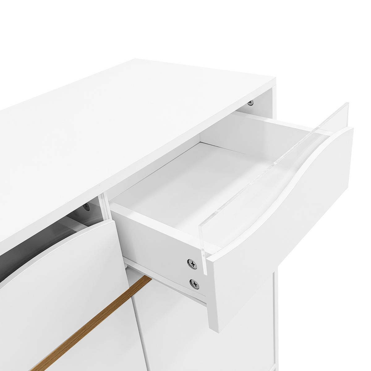 SCHUHSCHRANK 80/35/105 cm Weiß aus MDF und Spanplatte mit LED - Weiß, Holzwerkstoff (80/105/35cm) - OKWISH