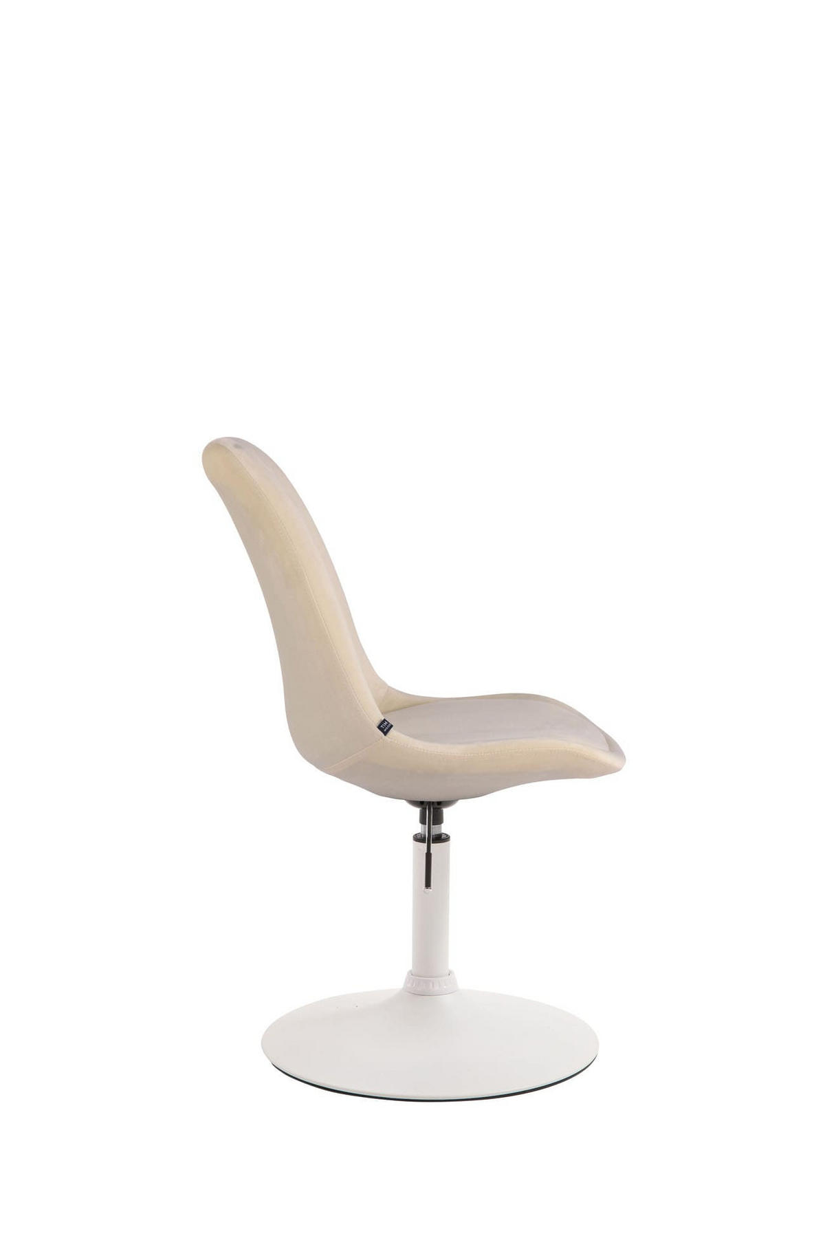 STUHL 4er Set Samt creme - Creme/Weiß, Textil/Metall (48/76/57cm) - CLP