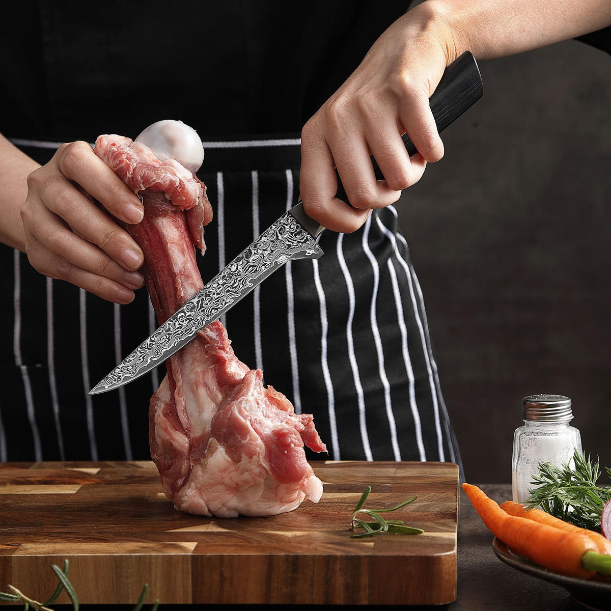 AUSBEINMESSER 14 cm - Schwarz, Holz/Metall (29cm) - Zayiko