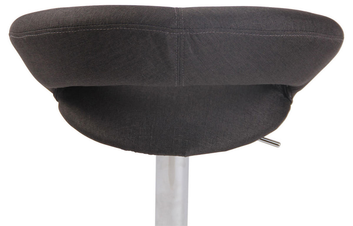 BARHOCKER Olin, Gestell Metall in Chromoptik, Stoff Dunkelgrau - Chromfarben/Dunkelgrau, Textil/Metall (53/100/47cm) - TPFLiving