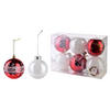 CHRISTBAUMKUGEL-SET Santa Lila Rot 8/7/8 cm Kunstoff - Rot, Kunststoff (7/8/8cm) - Mondex