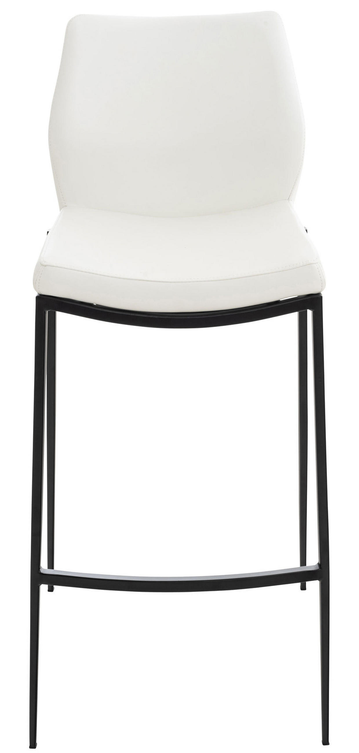 BARHOCKER Matheo, Gestell schwarz, Kunstleder Weiß - Schwarz/Weiß, Kunststoff/Textil (47/100/53cm) - TPFLiving