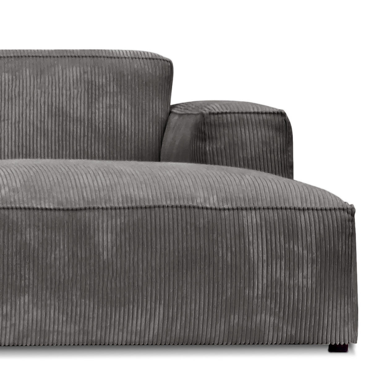 ECKSOFA mit Longchair - Schwarz/Grau, Kunststoff/Textil (345/170cm) - home24
