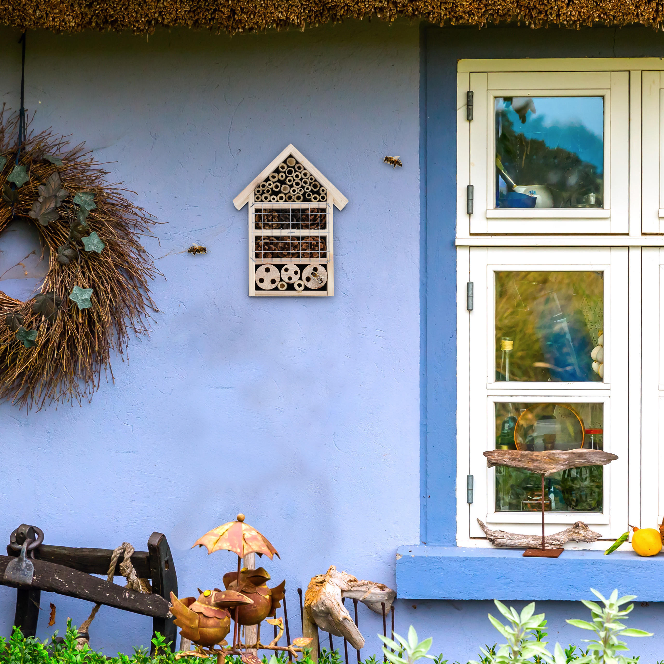 INSEKTENHOTEL - Hellbraun, Holz (18/24/9cm) - Relaxdays