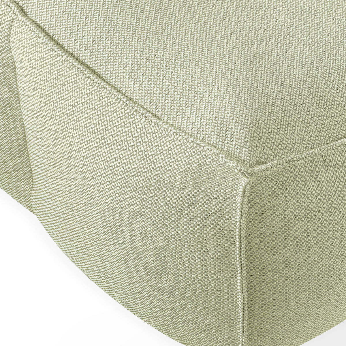 GARTENLOUNGE-HOCKER LOVIA Outdoof Pouf, Hellgrün/Weiß - Hellgrün, Textil (90/41/75cm) - KONSIMO®