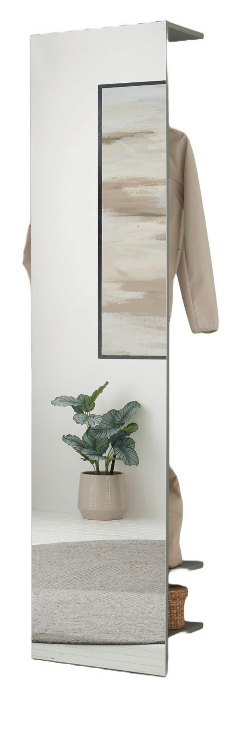 GARDEROBE in Salbei Kompaktgarderobe mit Spiegel 50 x 200 cm Center - Salbeigrün, Glas/Holzwerkstoff (50/200/30cm) - Furn.Design