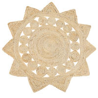 KURZFLOR-TEPPICH Araban 120/120 cm - Beige, Naturmaterialien (120/120cm) - Beliani