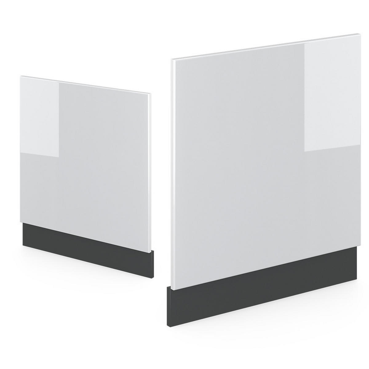 FRONTBLENDE R-Line Weiß Hochglanz 60 cm, AP Eiche - Weiß Hochglanz/Anthrazit, Holzwerkstoff (60/57.2/1.6cm) - Vicco