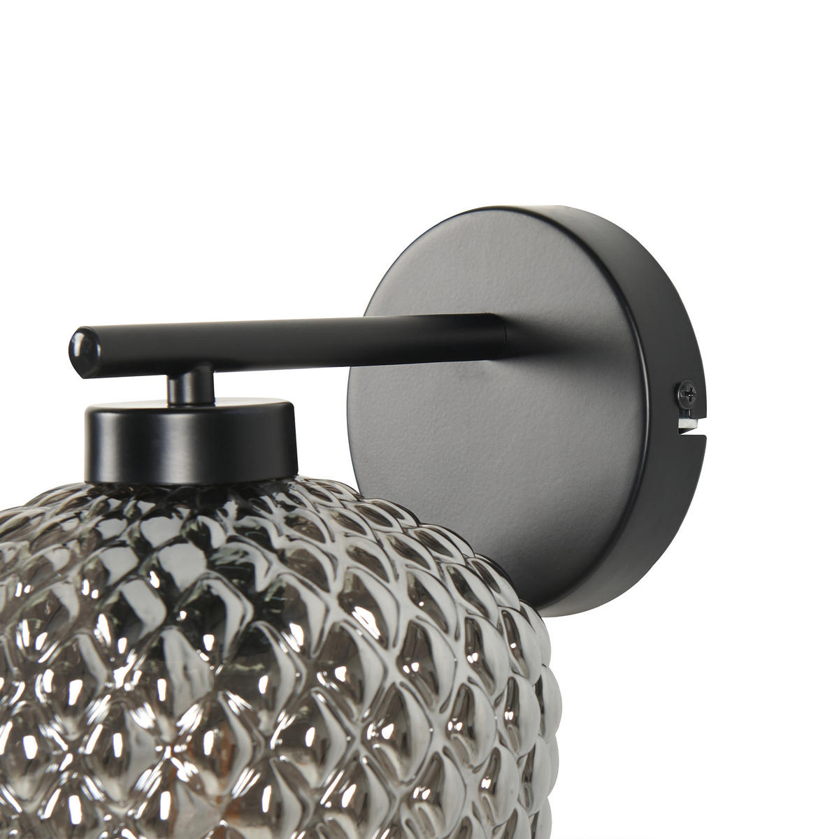 WANDLEUCHTE Sherry 18/18/26 cm - Schwarz, Glas (18/26/18cm) - Beliani