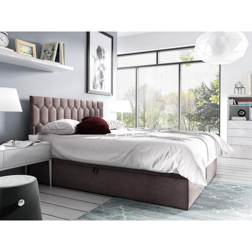 Thumbnail - Mirjan24 Boxbett, Violett, Holz, H3, 140x200 cm, Schlafzimmer, Betten, Boxspringbetten