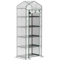 GEWÄCHSHAUS 69/193/49 cm Weiß aus Stahl mit 5 Ebenen - Weiß, Metall (49/193/69cm) - OKMYHOME