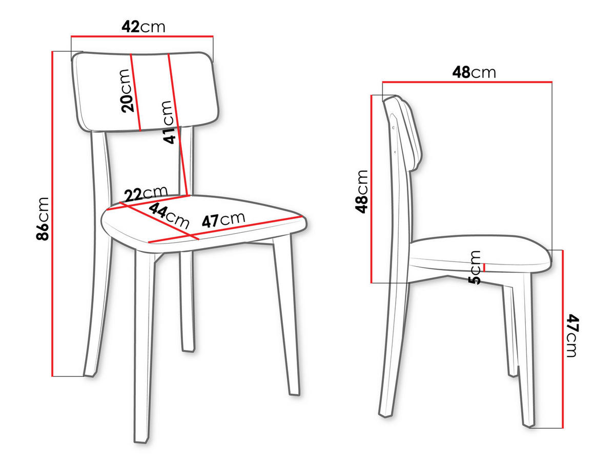 ESSZIMMERSTUHL Hugo VI - Hellbraun/Weiß, Holz/Textil (47/86/48cm) - MIRJAN24