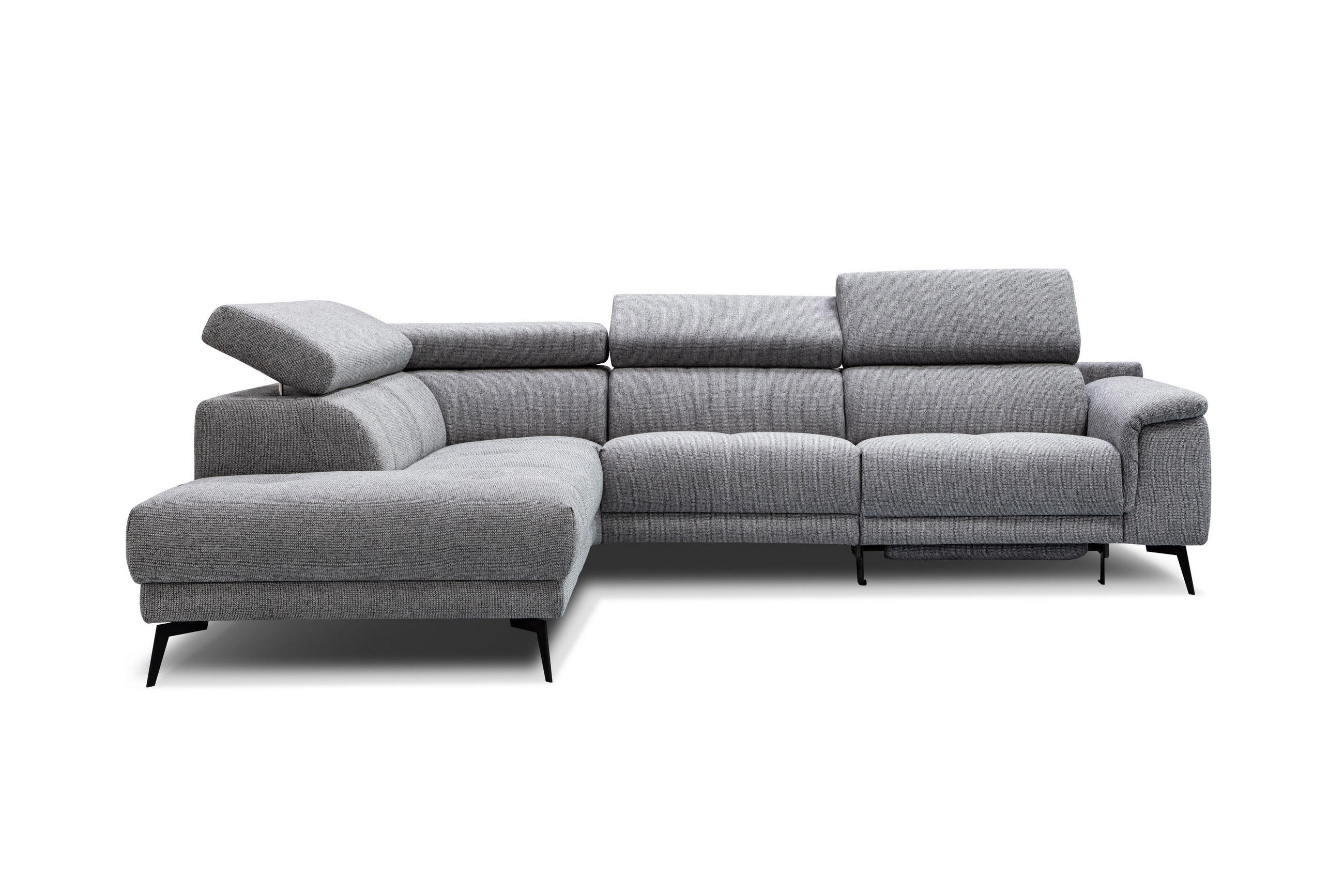 ECKSOFA FIERO 5-Sitzer mit 1 Relaxfunktion, grau - Grau, Holzwerkstoff/Textil (228/290cm) - Courtois Laville