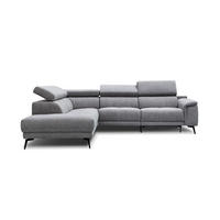ECKSOFA FIERO 5-Sitzer mit 1 Relaxfunktion, grau - Grau, Holzwerkstoff/Textil (228/290cm) - Courtois Laville