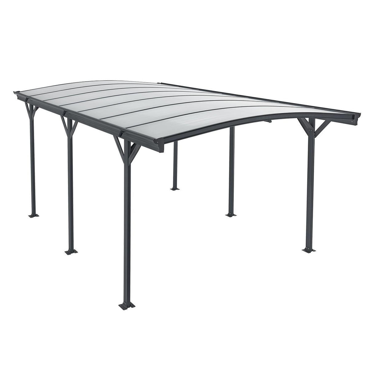 CARPORT mit Bogendach 5x3 m dunkelgrau - Dunkelgrau, Metall (302/233/505cm) - Juskys