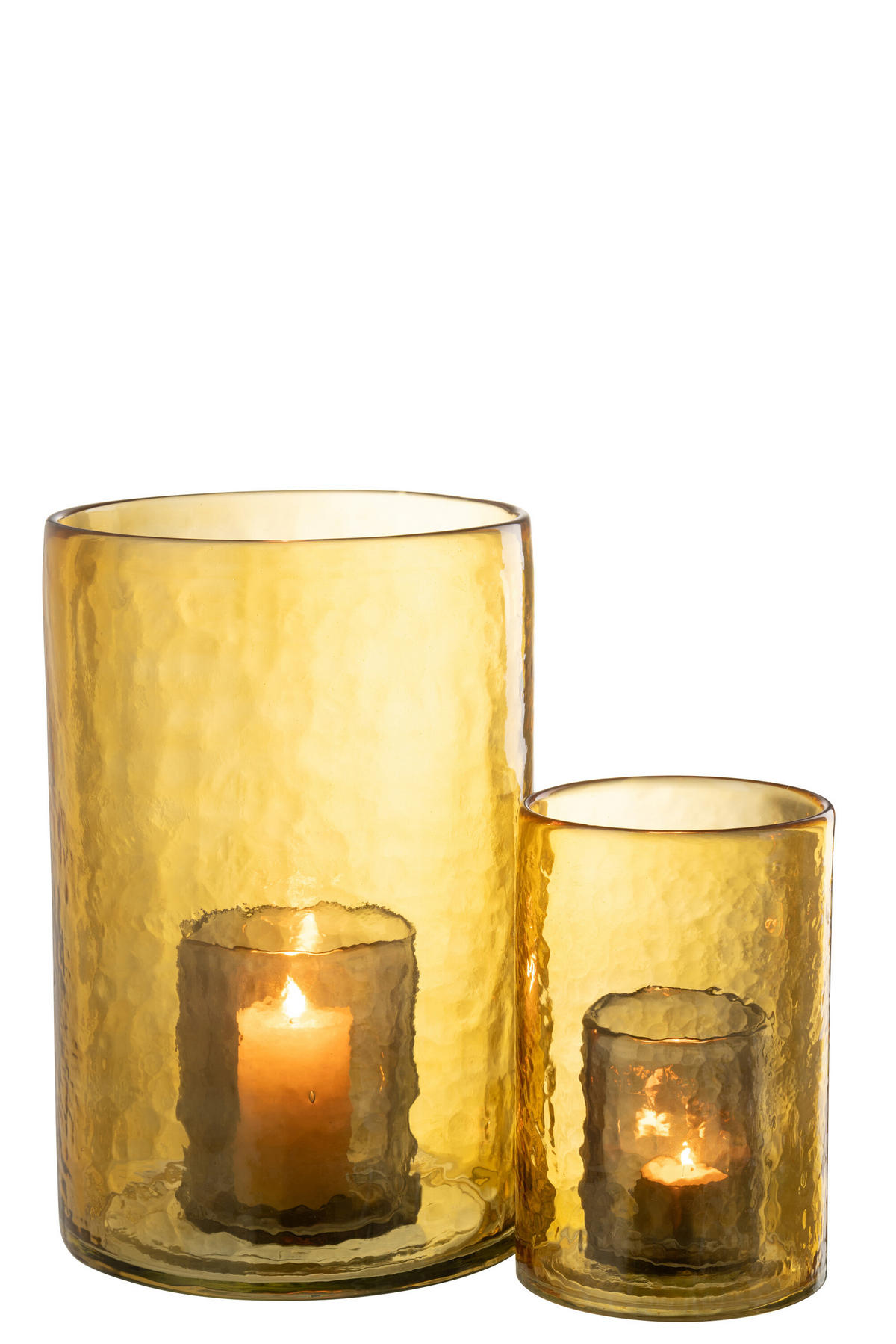 KERZENHALTER DUBBEL - Glas - Gelb - L - Gelb, Glas (20.5/30.5cm) - J-Line