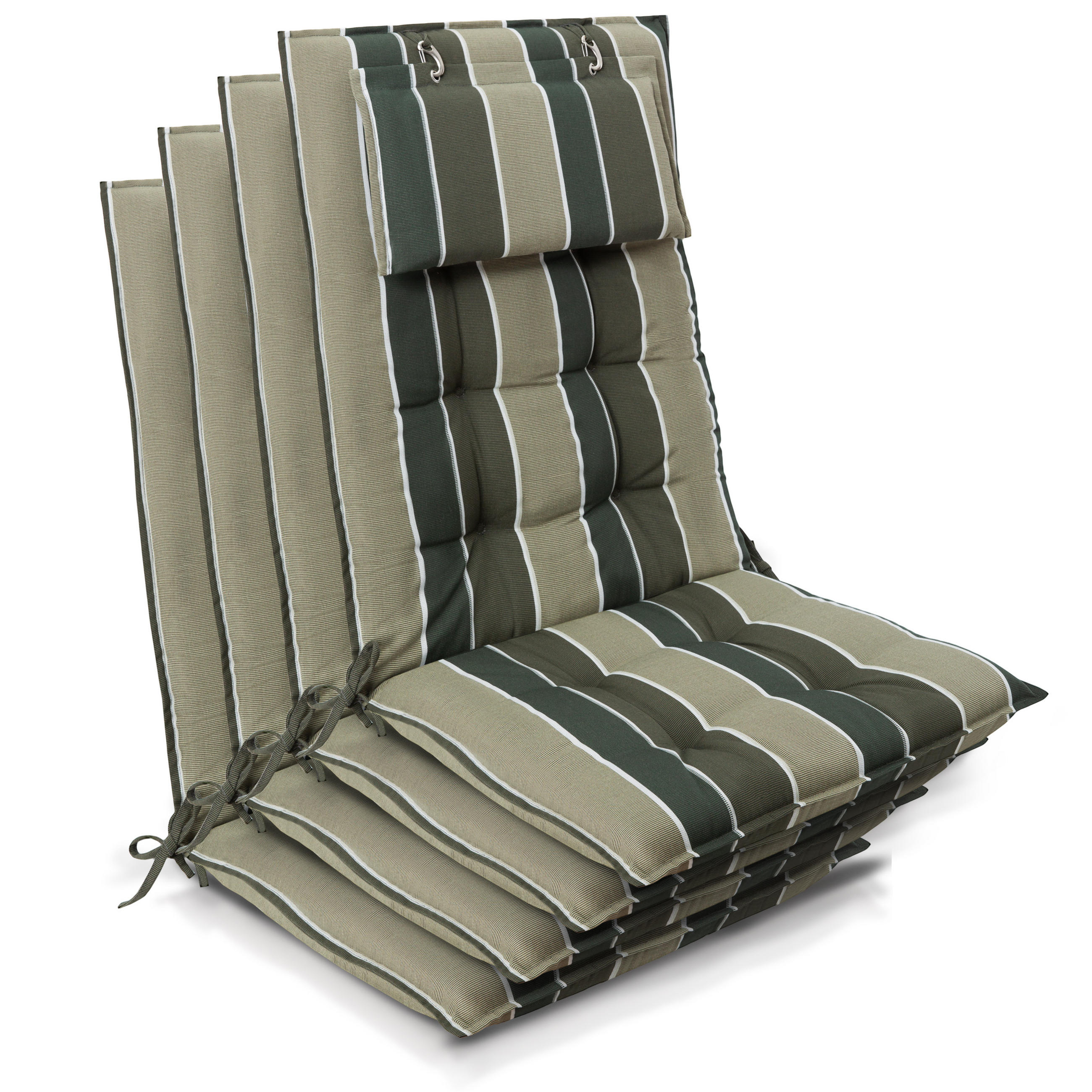 HOCHLEHNER Sun-HL 119x50x8cm Grün-Gestreift (4tlg) - Grün, Textil (50/120cm) - Beautissu 