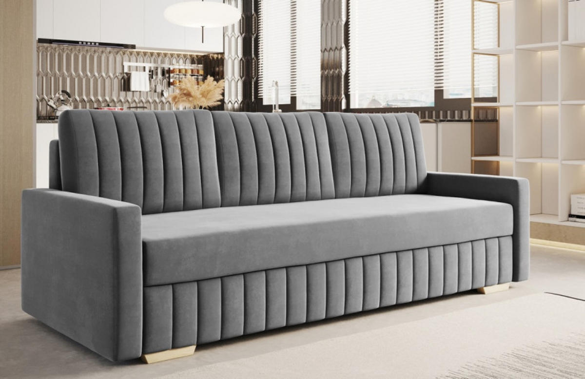 SITZSOFA Grau Bella Modern - Grau, Textil (217/92/85cm) - Sepro Meble