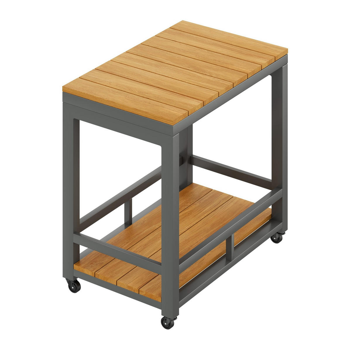 LOUNGEGARNITUR 150/79,5/75 cm Grau/Natur aus Eisen mit abnehmbarem Tisch 6er Set - Grau, Metall - OKMYHOME