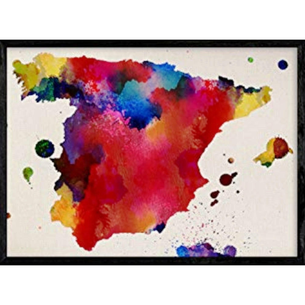 POSTER Karte Spanien A4 Rahmenlos - Klar, Papier (29.7/5/21cm) - Nacnic