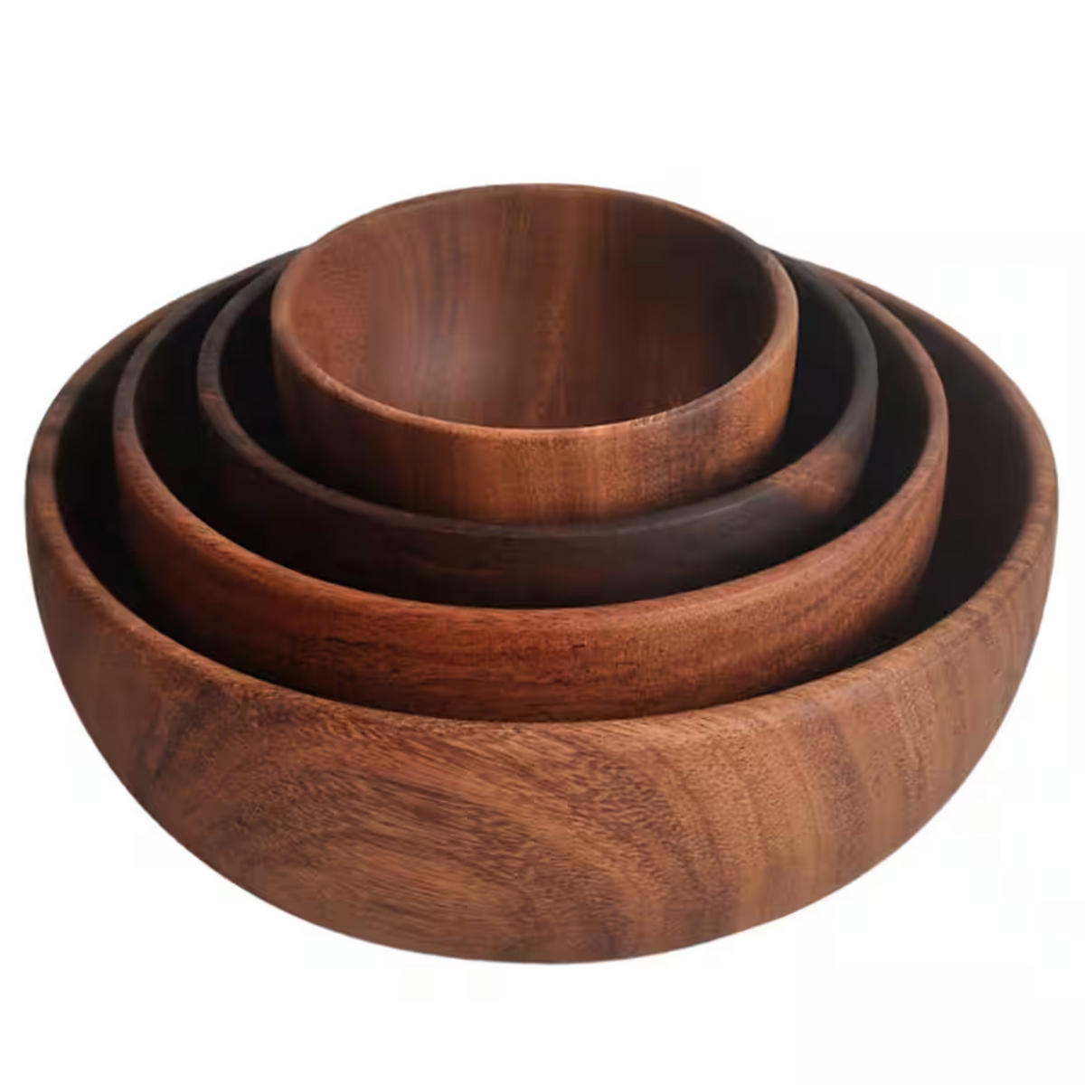 SCHALENSET 4-tlg. Akazienholz Braun 20/16/13/10 cm - Akaziefarben, Holz - Quality Elegance