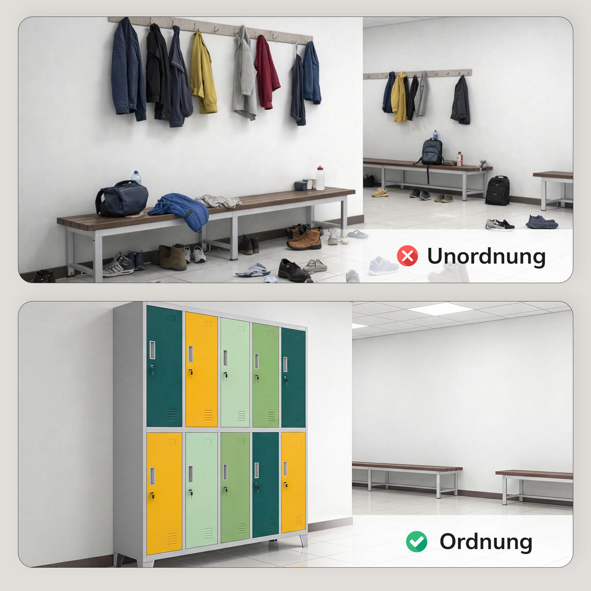 SCHLIESSFACHSCHRANK Bartek - Gelb/Grün, Metall (136/172/45cm) - Jan Nowak