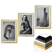 WANDBILDER 3er Set - 40x60 cm Goldrahmen - Schwarz-Weiß-Porträts von Frauen - Goldfarben, Kunststoff (40/60cm) - ArtPrintCave