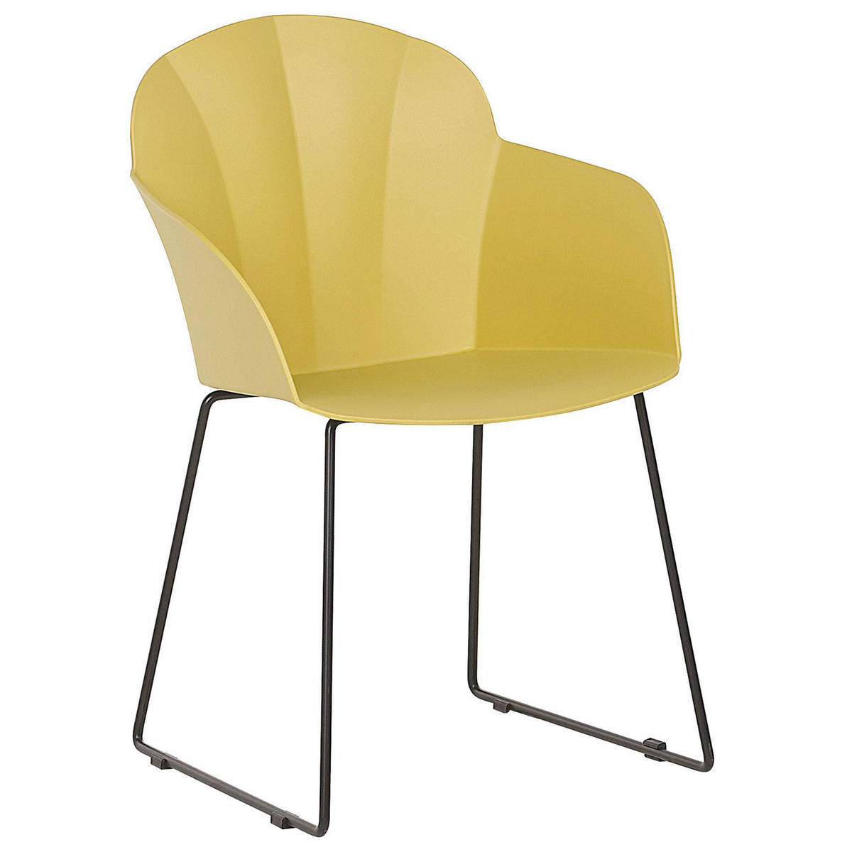ESSZIMMERSTUHL 2er-Set Kunststoff Gelb Sylva - Gelb, Kunststoff/Metall (58/85/54cm) - Beliani