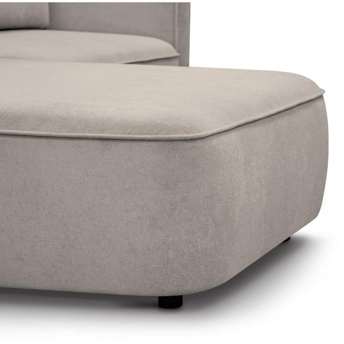 ECKSCHLAFSOFA Carlos beige - Beige/Schwarz, Kunststoff/Textil (265/170cm) - Beautysofa