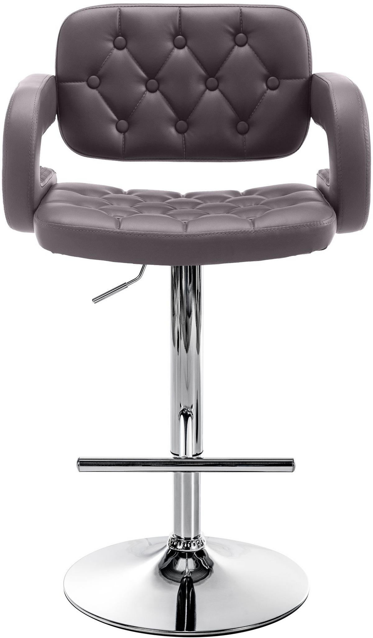 BARHOCKER Lederlook braun - Chromfarben/Braun, Textil/Metall (62/103/55cm) - CLP