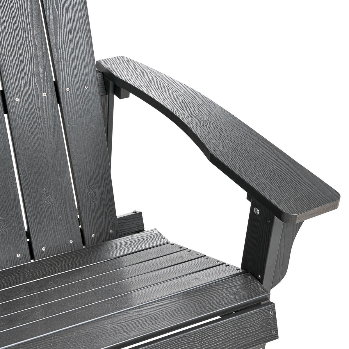 ZAHRADNÍ LAVICE 125 cm Tmavě šedá Adirondack - šedá/tmavě šedá, plast (125/91/73cm) - Beliani