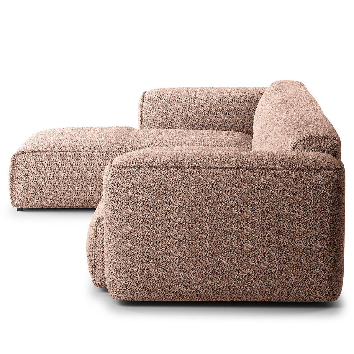 3-SITZER ECKSOFA mit Longchair - Mauve/Schwarz, Kunststoff/Textil (317/173cm) - home24