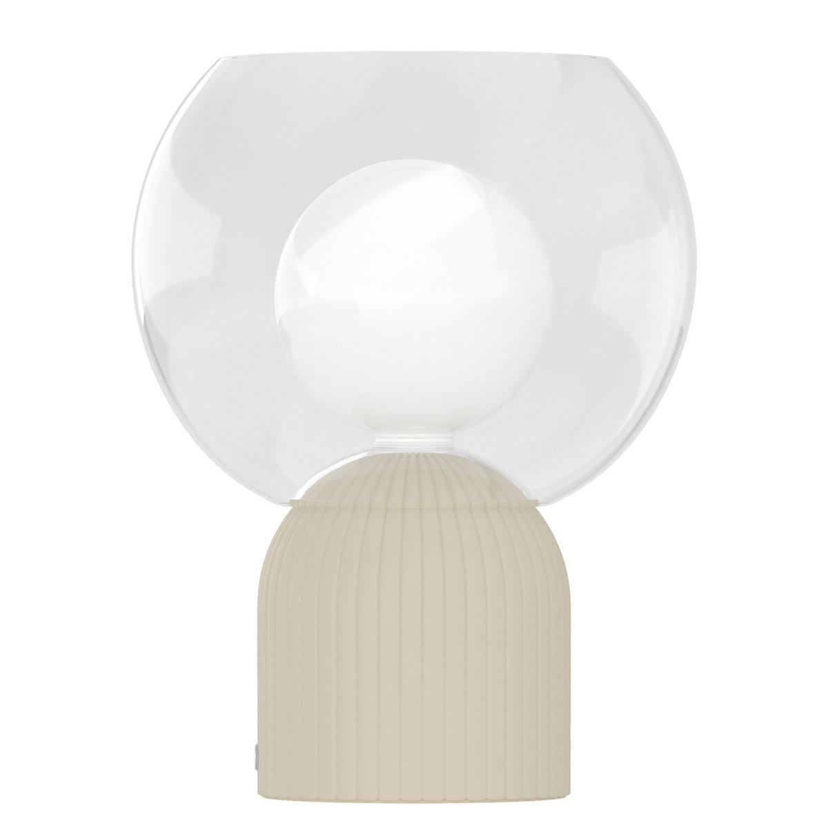 AKKU-TISCHLEUCHTE - Glas / Eisen - Beige, Glas/Metall (20/20/26cm) - home24