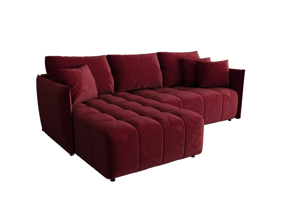 ECKSOFA mit Schlaffunktion ONIL L Monolith 59 Links - Rot, Textil (245/175cm) - Bedante